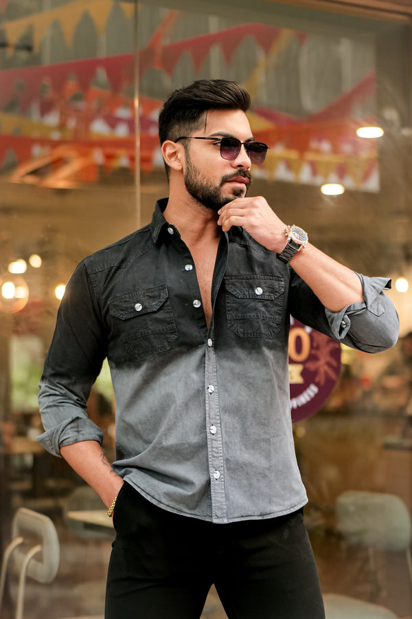 Black Double Shade Cotton RFD Shirt