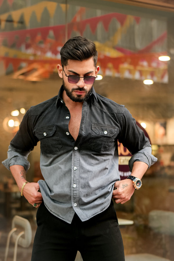 Black Double Shade Cotton RFD Shirt